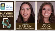 Women's Water Polo's Dakan, Cook Gain CWPA Weekly Honors