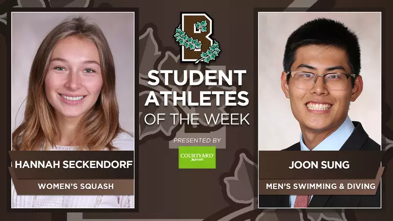 Seckendorf, Sung Earn Brown Student-Athlete of the Week Honors
