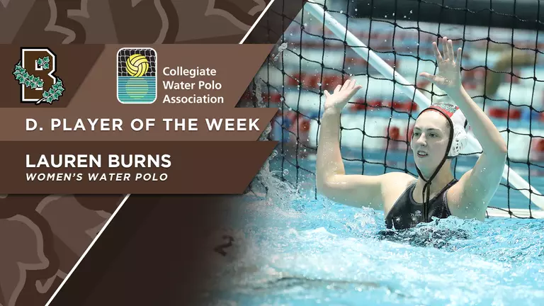 Women’s Water Polo’s Burns Gains CWPA Defensive Player of the Week