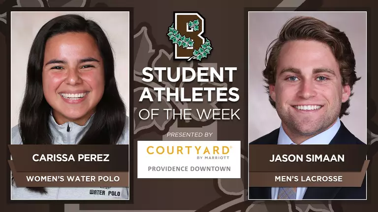 Perez, Simaan Earn Brown Student-Athlete of the Week Honors