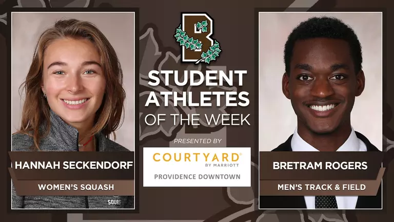 Seckendorf, Rogers Earn Brown Student-Athlete of the Week Honors
