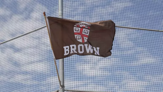 Brown University flag at softball