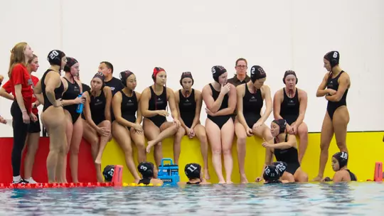Women's Water Polo Team Huddle