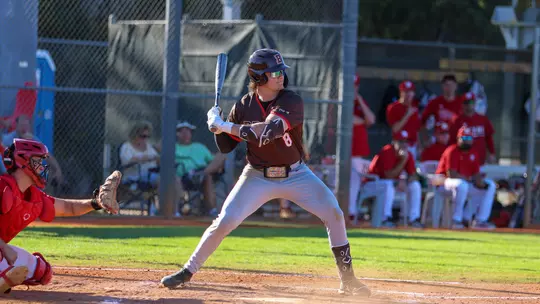 Jack Edmunds bats against Miami (OH) in Port Charlotte, Fla.