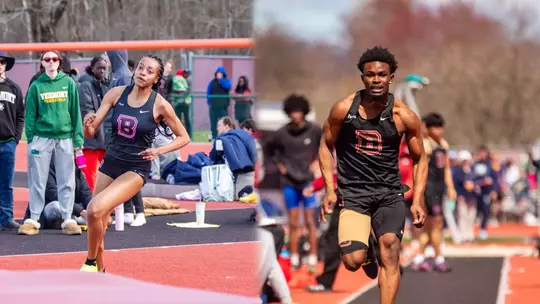 Track and field athletes competing at UMass Amherst