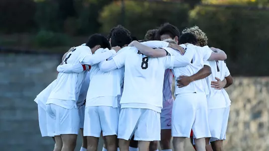 Brown Men's Soccer Team Huddle