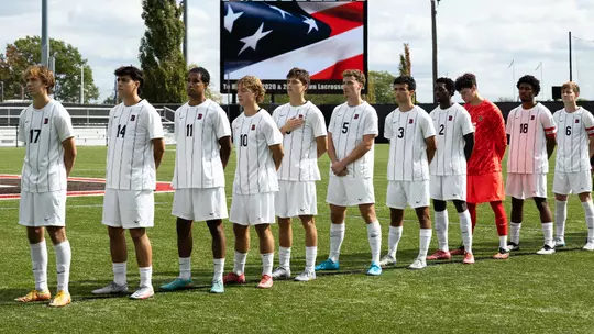 Brown Men's Soccer During National Anthem