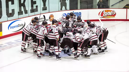 Men's Hockey Team Huddle