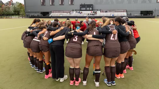 Field Hockey Huddle Against Columbia