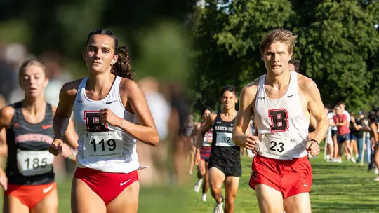 Anna Hastings and Sebastian Margetts run at the 2026 Friar Invitational