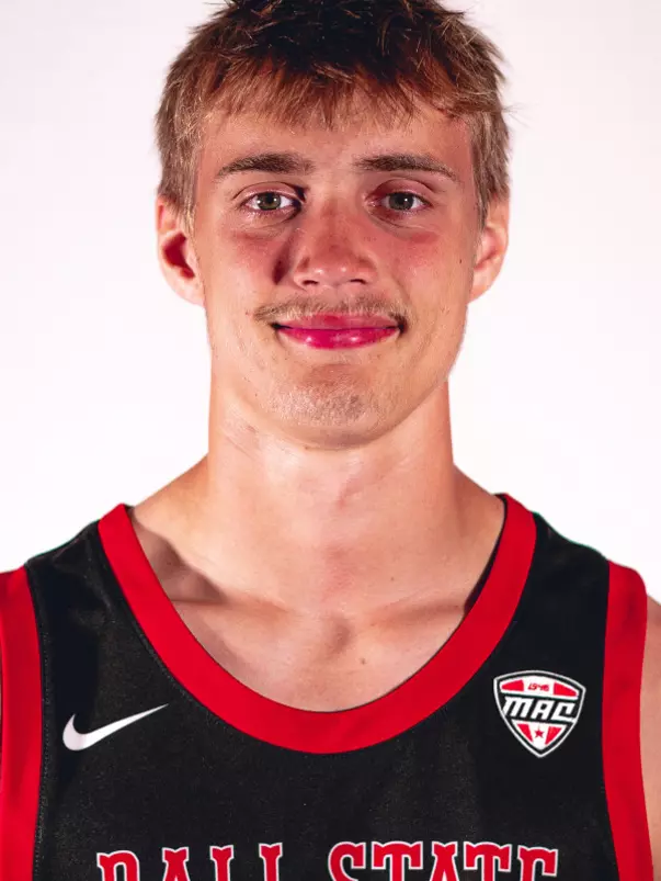 Easton Foster headshot featuring Foster in a black Ball State basketball jersey