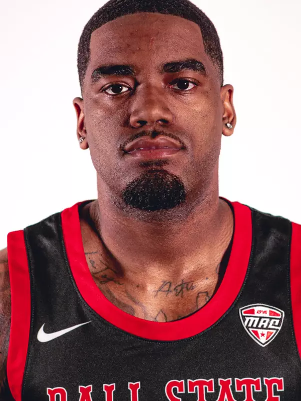 Jazz Henderson Jr. headshot featuring Henderson in a black Ball State basketball jersey