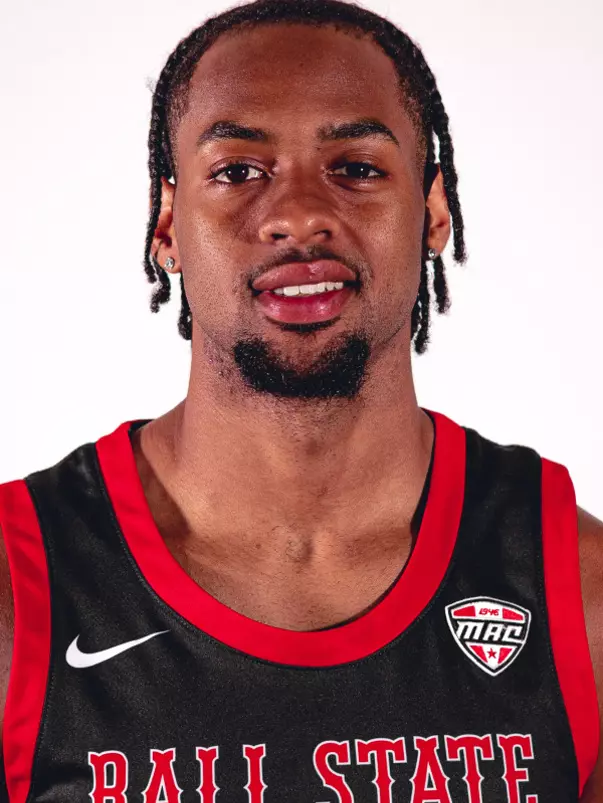K'Jei Parker headshot featuring Parker in a black Ball State basketball jersey