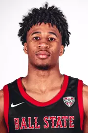 Headshot of Sean Blake featuring him in a black Ball State basketball jersey
