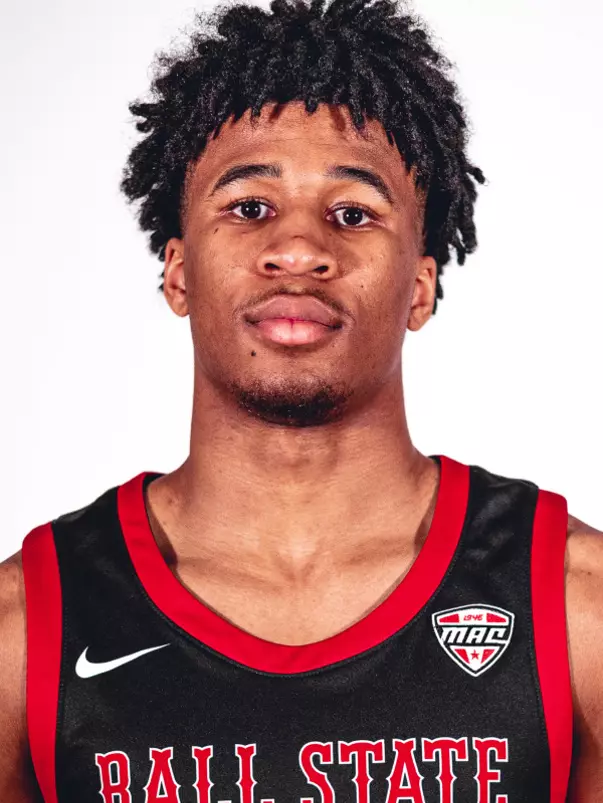 Headshot of Sean Blake featuring him in a black Ball State basketball jersey