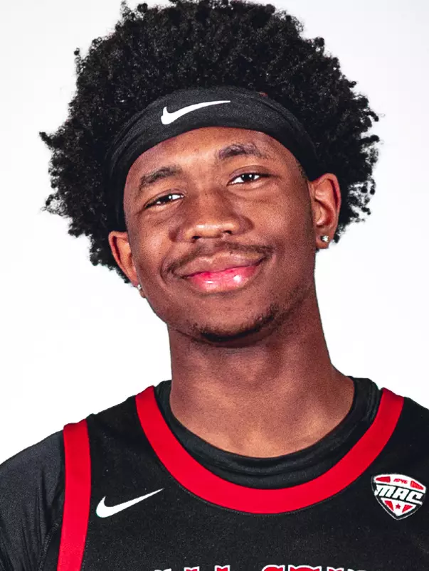 Jaden Smith headshot with Smith in a black Ball State basketball jersey