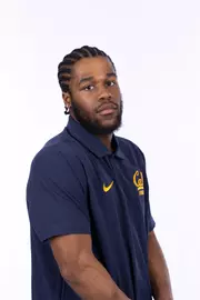 November 2, 2023; Berkeley, California, USA; Men’s Gymnastics: California Golden Bears Media Day at Haas Pavilion; Jelani Sweet (Photo credit: Kelley L Cox/KLC fotos)