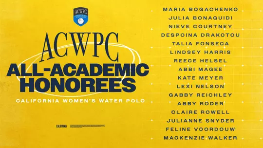 2026 ACWPC All-Academic Women's Water Polo honorees