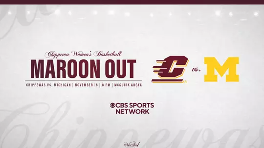 WBB vs. Michigan CBSSN Announcement Graphic