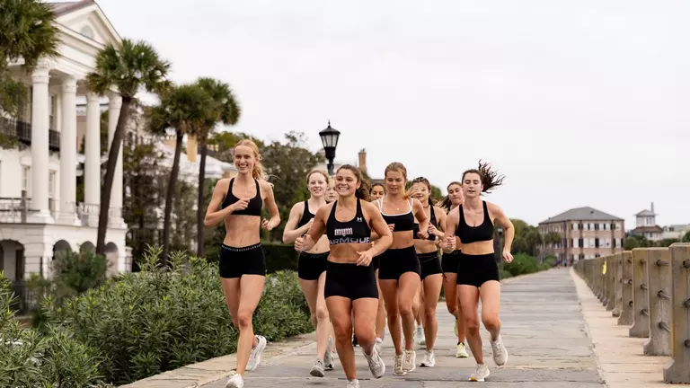 Women's XC team running