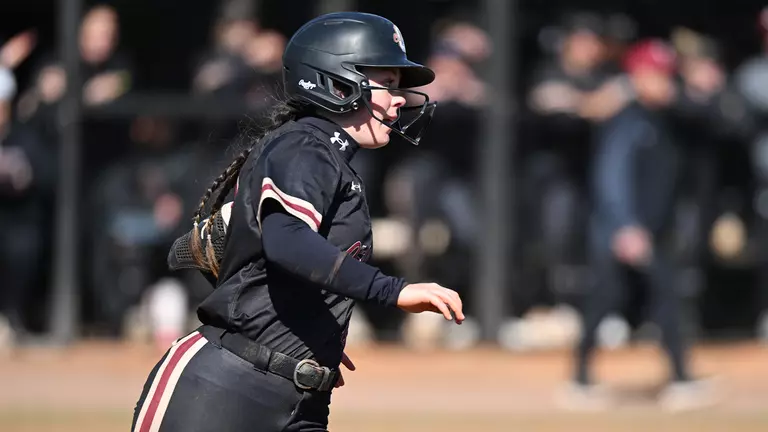 Karlee Hughes running from first to second