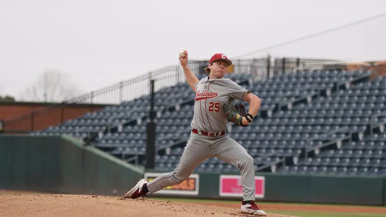 Jace Stancil throwing a pitch Feb. 28, 2026 vs Illinois