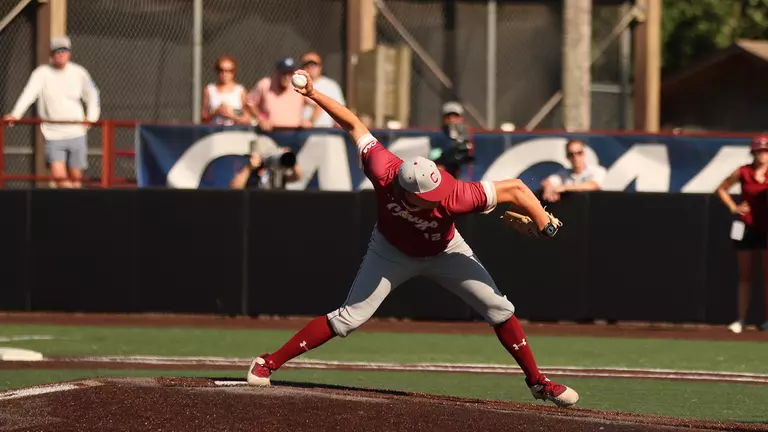 Baseball reliever Alex Lyon throwing a pitch.