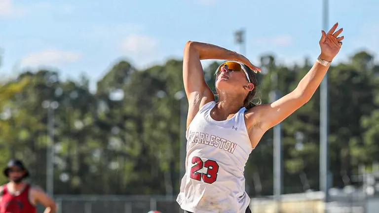 Grace Toscano serves the ball