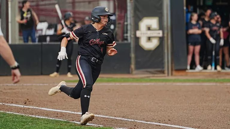 Austy Miller running to first base