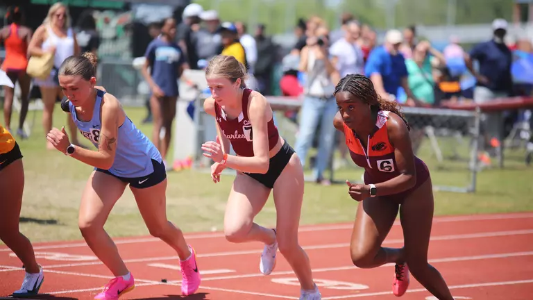 Lacie Grady at the starting line