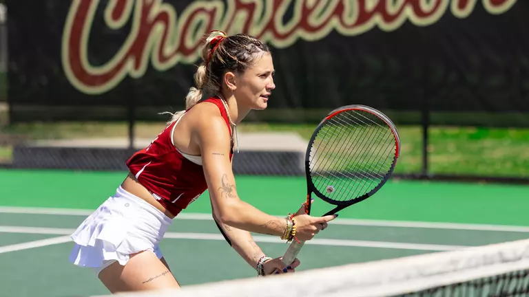Jaiden McKee readies for serve