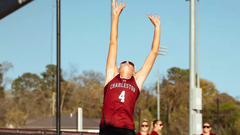Madison Loving sets the ball