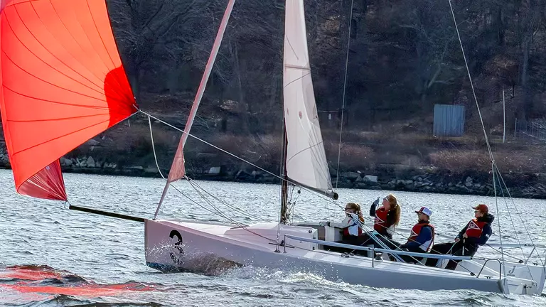 Offshore sailing team competing at the J70 Invitational in New London, Conn.