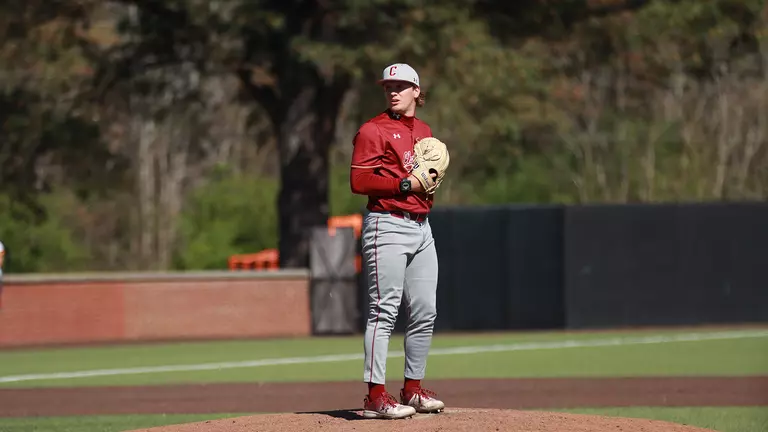 Parker Sweeney on the mound March 28, 2026 at Campbell.