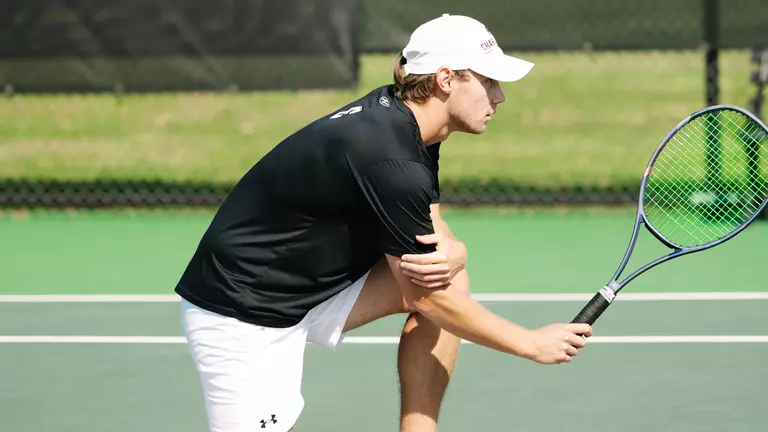 Devin Ruhotina readies for serve