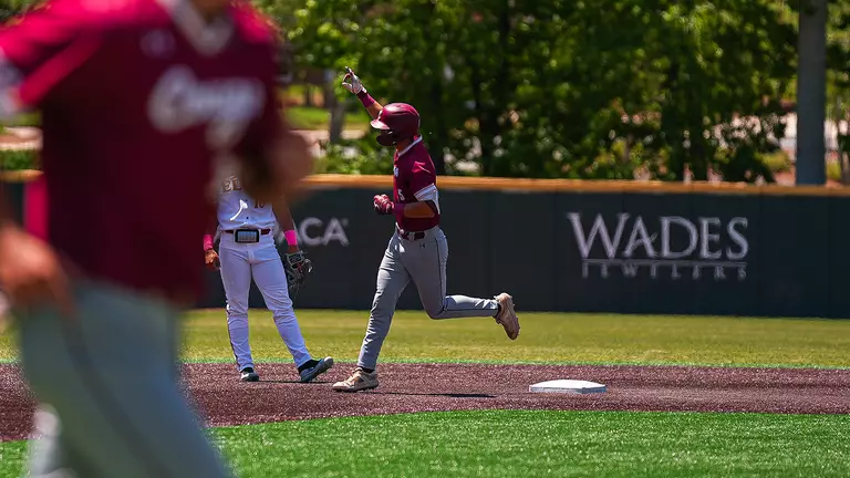 Will Tippett celebrating a home run May 10, 2026 at Elon.