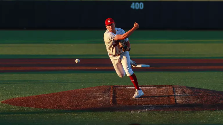 Alex Lyon throwing a pitch May 14, 2026 vs William & Mary.