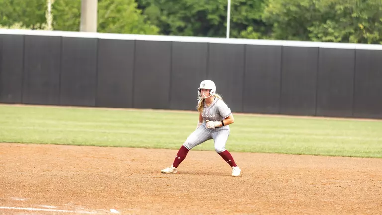 Softball runner on base