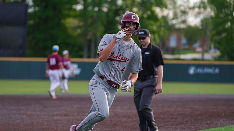 Nick Diaz celebrating a homer run May 9, 2026 at Elon.