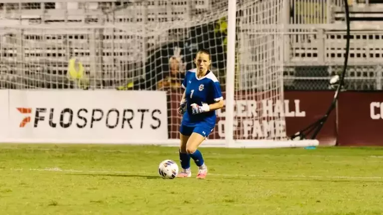 Ainsley Chunn in the goal