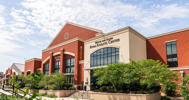 Ryan Athletic Center with Walkway in front 2022