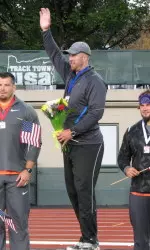 Former Ram Malone wins men's discus throw