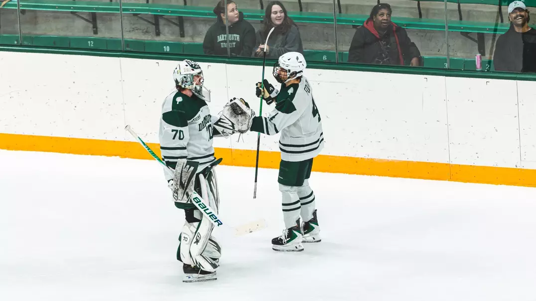 Emmett Croteau and CJ Foley after a goal