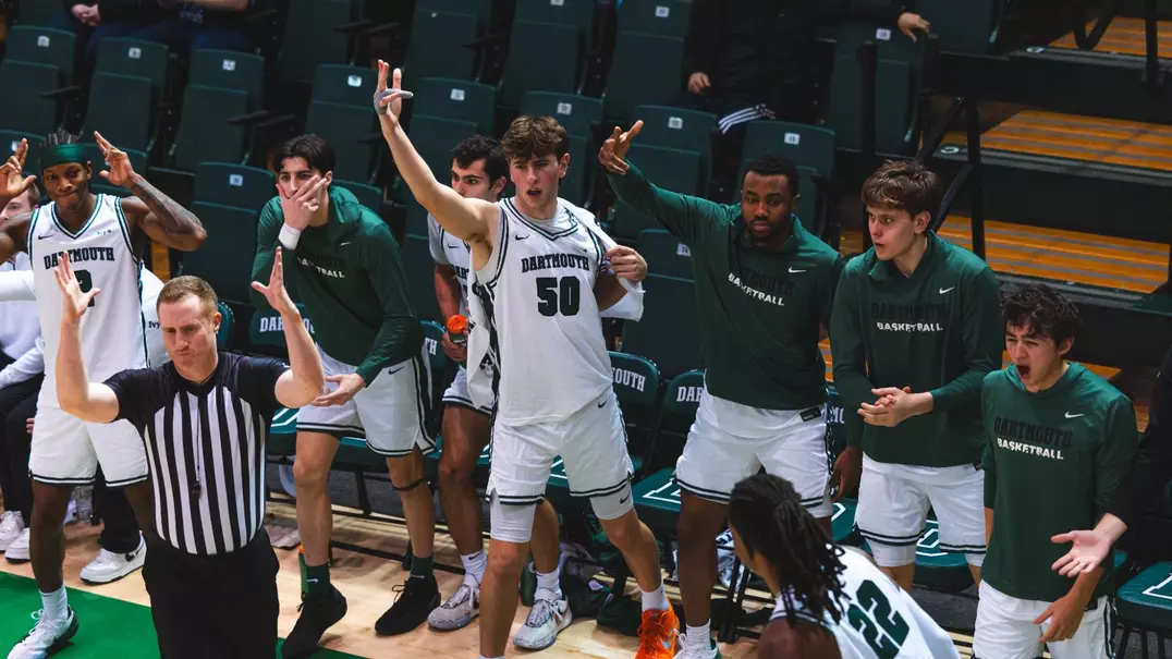 Bench cheering at the end of the game