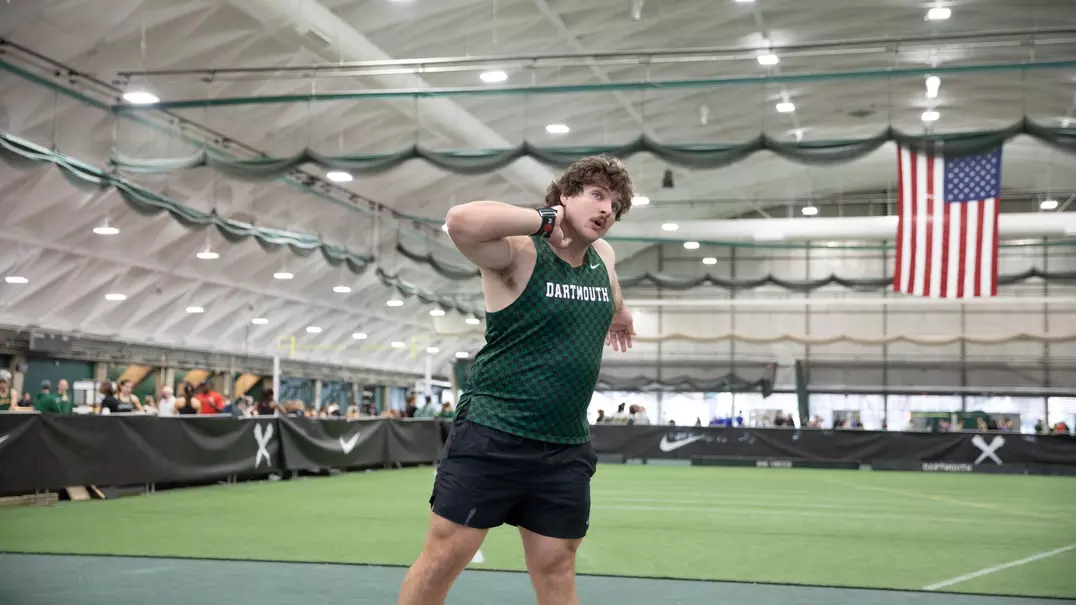 Colton McMaster throws the shot put
