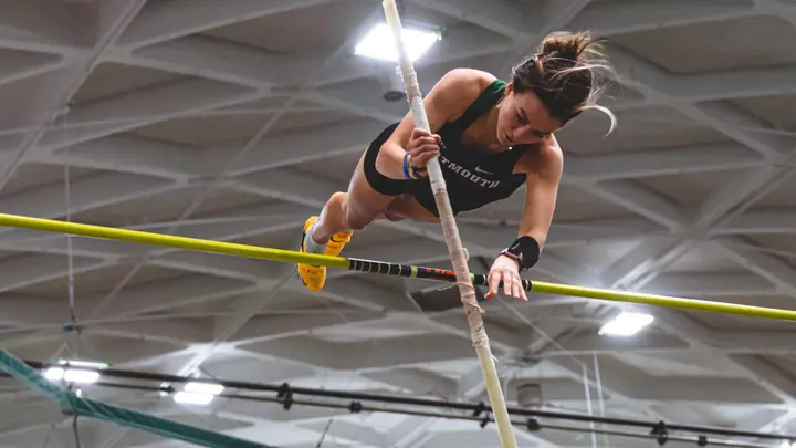 pole vaulter competes at dartmouth's home meet