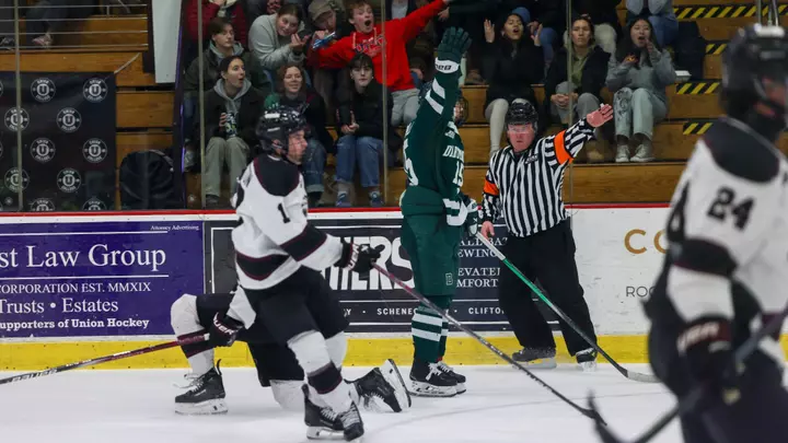 Cam MacDonald Celebrates a goal at Union