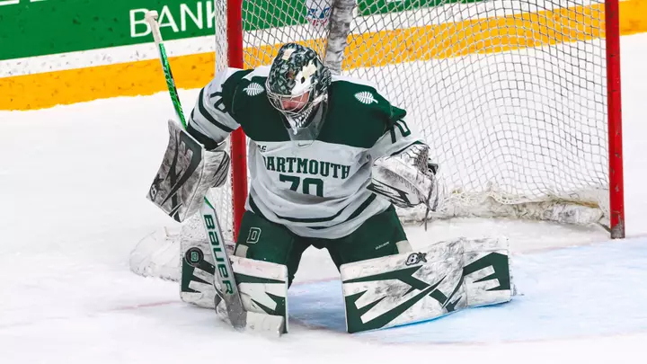 Emmett Croteau makes a save vs Union