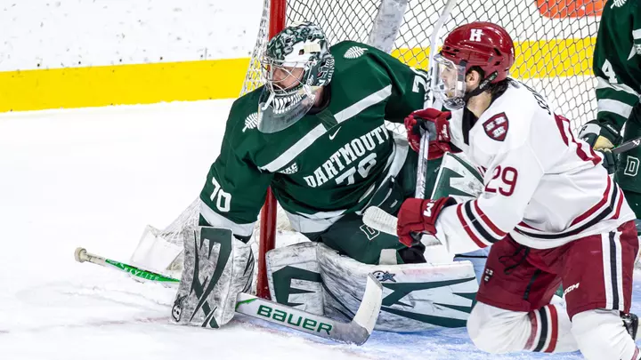 Croteau hugs post at Harvard