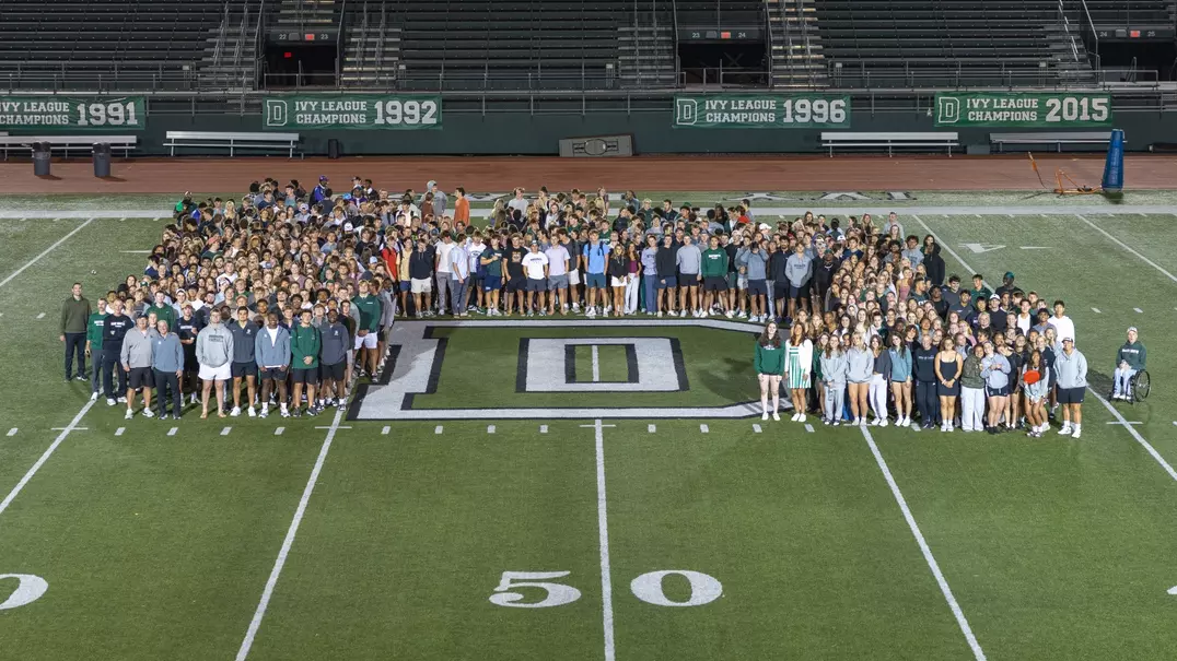 Dartmouth Student-Athletes around the Dartmouth D